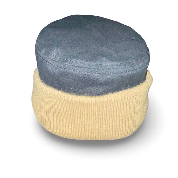 Burton Mens Military Cadet Style Hat Cap S/M Black Tan Snowboard Jacquard Lining - Picture 3 of 9